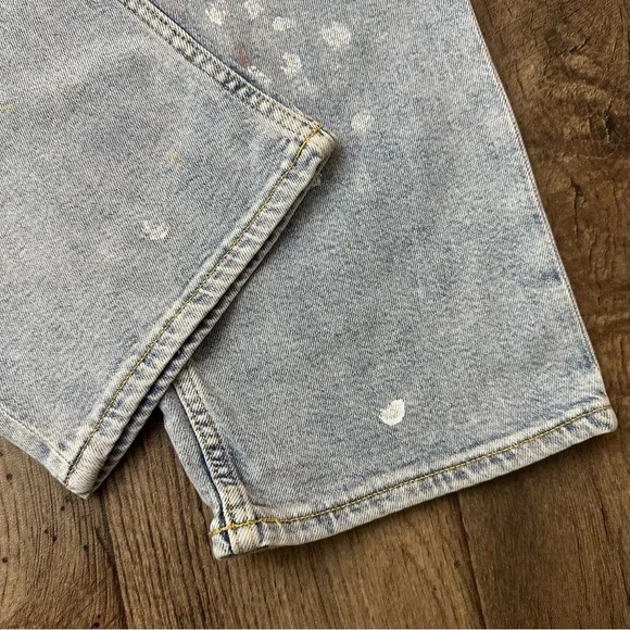 Arizona Jean Vintage Straight High Rise Paint Splash Design Junior Jeans Sz 14 - Picture 5 of 11